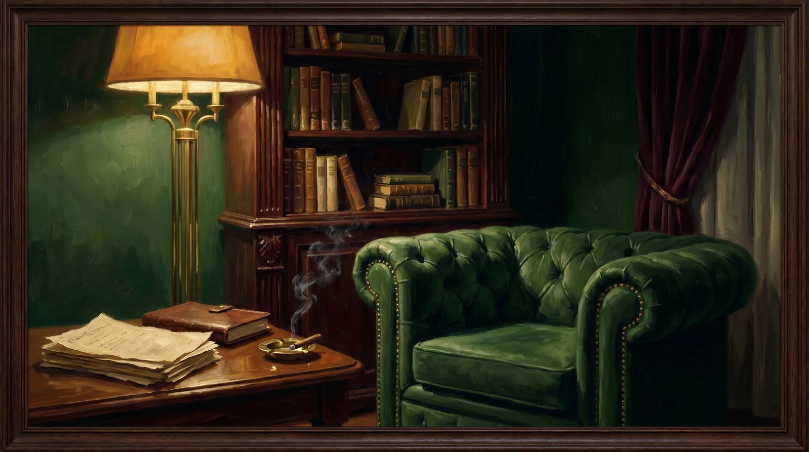 Painting of the Soho Casino members lounge at night